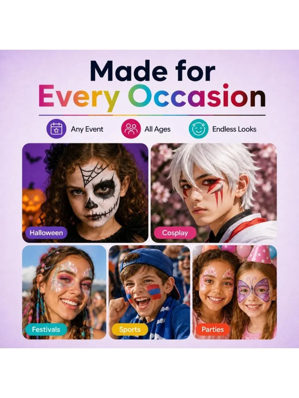 Women's Classic Face Body 10 Pcs Brushes Set Paint Oil Palette Makeup Kit